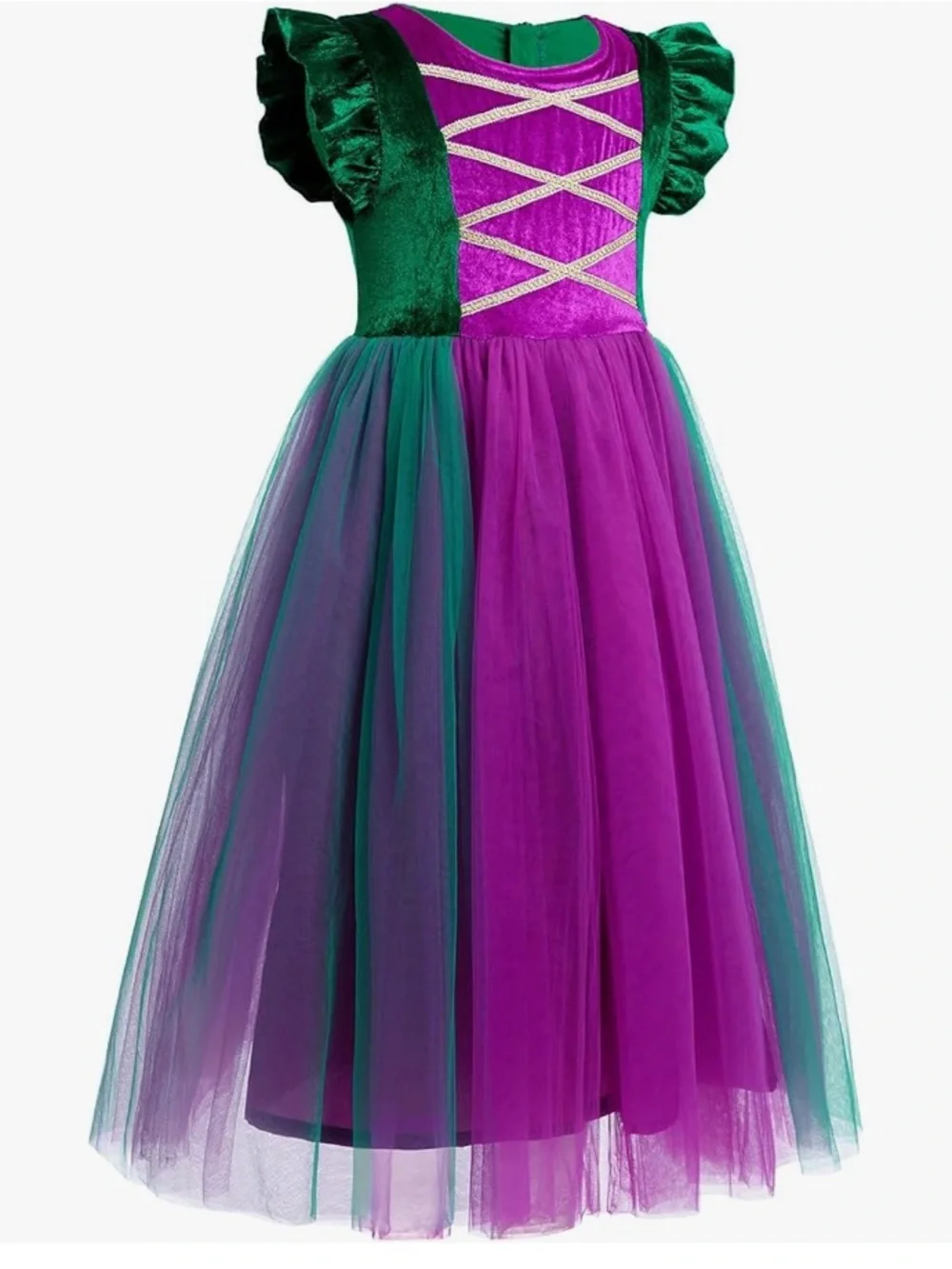 IBTOM CASTLE Witch Costume for Girls, Kids Tulle Dress Halloween Cosplay 8-9 Kid